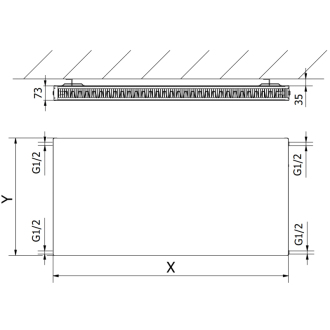 Mexen Flat CF21 radiátor 600x1400, bočné pripojenie, 1693 W, biely W421F-060-140-00