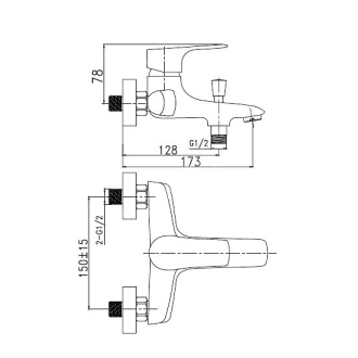 Novaservis Vaňová batéria bez príslušenstva 150 mm Titania Nice chróm 97020/1,0
