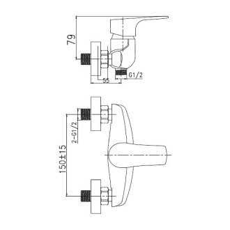 Novaservis Sprchová batéria bez príslušenstva 150mm Titania Nice chróm 97060/1,0