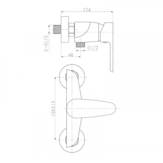 Novaservis Sprchová batéria bez príslušenstva 150mm Titania Smart chróm 98061/1,0