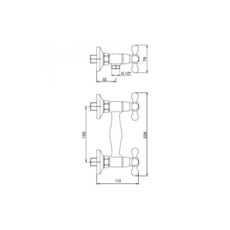 Novaservis Sprchová batéria bez príslušenstva 150 mm Retro II chróm 99160/1,0