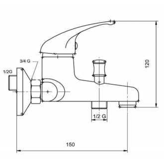 Novaservis Vaňová batéria 100 mm Metalia 55 chróm 55124,0