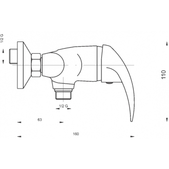 Novaservis Sprchová batéria bez príslušenstva 150 mm Titania Lux chróm 90060/1,0