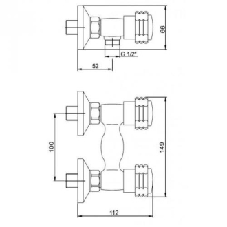 Novaservis Sprchová batéria bez príslušenstva 100 mm Retro I chróm 99064/1,0