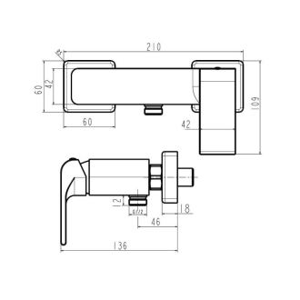 Novaservis Sprchová batéria bez príslušenstva 150 mm SHARP chróm 37061/1,0
