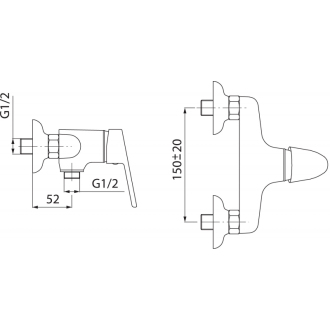 Novaservis Sprchová batéria 150 mm SMILE chróm 71060,0