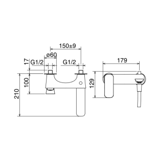 Novaservis Vaňová batéria bez príslušenstva 150 mm LAGHI chróm 44020/1,0
