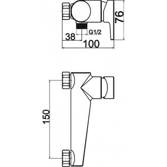 Novaservis Sprchová batéria bez prísluš. 150mm Nobless VISION X chróm 42061/1,0