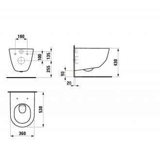 LAUFEN PRE závesné WC H8.2095.6.400.000.1 + LCC