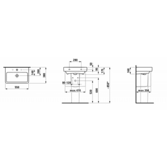LAUFEN PRO S umývadlo Compact 55x38cm H8189580001041