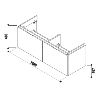 JIKA Cubito H40J4274015191 Skrinka pod umývadlo 130cm