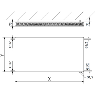 Mexen Flat CVF21 radiátor 600x1800, spod. príp., 2177 W, čierny W621F-060-180-70
