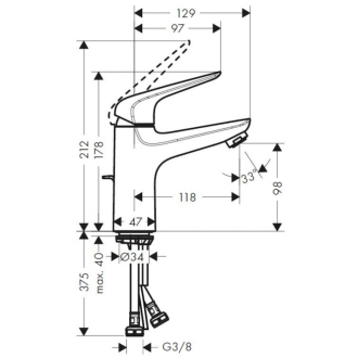 Hansgrohe HG288 umývadlová s výpustou, prietok 3,5 l SIKOBHGN275MLF