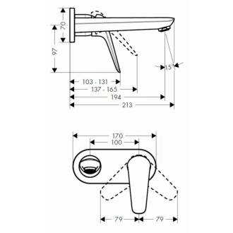 Hansgrohe HG288 umývadlová podomietková bez podom. telesá SIKOBHGN101