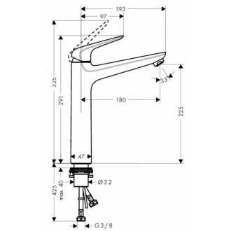 Hansgrohe HG288 umývadlová batéria bez výpustu SIKOBHGN285