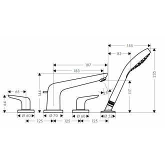 Hansgrohe HG288 vaňová batéria stojanková bez telesa SIKOBHGN242