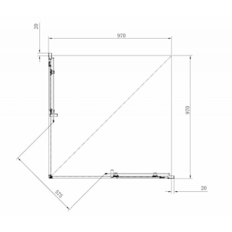 ANIMA TEX 1000/1900 sprchovací kút štvorec, sklo transparent, chróm SIKOTEXQ100CRT