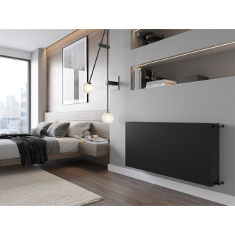 Oceľový radiátor Mexen Flat CF33 400x400, boč. príp., 633 W, čierne W433F-040-040-70
