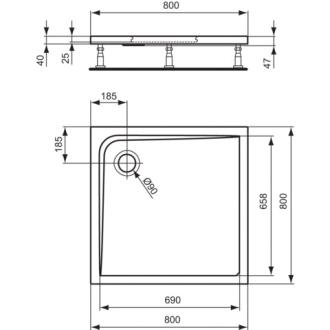 Ideal Standard ULTRA FLAT sprchová vanička K 5172 01 štvorec 80x80