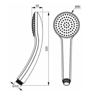 Ideal Standard B9400AA sprchová hlavica 1S - priemer 8cm