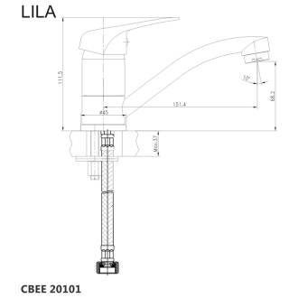 Mereo Lila drezová batéria stojanková s ramienkom plochým 170 mm M-CBEE20101