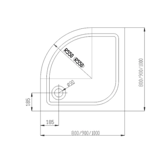 Mereo Sprchová vanička, R 550, 100x100x3 cm, liaty mramor, biela, gelcoat M-CV75M