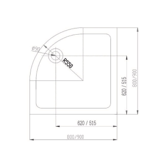 Mereo Sprchová vanička R550, 80x80x6, 5 cm, keramika, biela M-CV14X