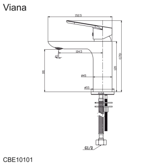 Mereo Viana umývadlová batéria stojanková bez výpustu M-CBE10101