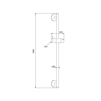 Mereo Posuvný držiak sprchy 60 cm, nerez/plast/chróm M-CB910A