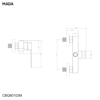 Mereo Mada sprchová batéria nástenná 150 mm bez príslušenstva M-CBQ60103M