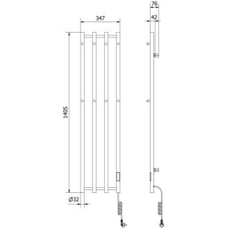 Mexen Pino elektrický radiátor s držiakmi na uteráky 1405 x 347 mm, 250 W, biely - W301-1405-347-00-20