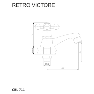 Mereo Retro Viktória umývadlový kohútik stojankový M-CBL711