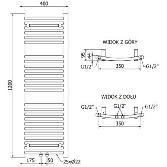 Mexen Ares elektrický radiátor 1200 x 400 mm, 300 W, chróm - W102-1200-400-2300-01