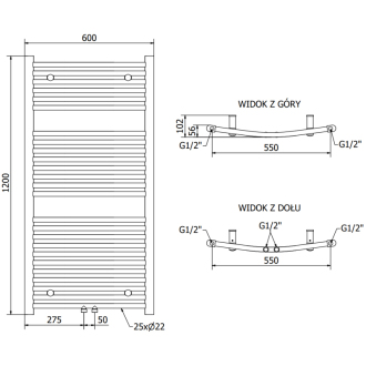 Mexen Ares elektrický radiátor 1200 x 600 mm, 600 W, čierny - W102-1200-600-2600-70