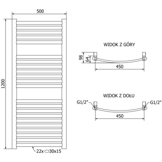 Mexen Helios elektrický radiátor 1200 x 500 mm, 600 W, zlatý - W103-1200-500-2600-50