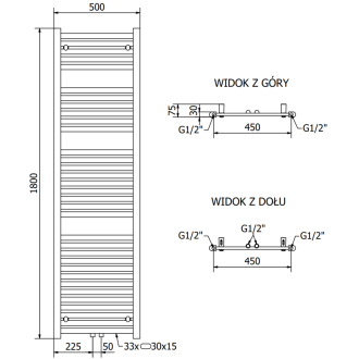Mexen Hades elektrický radiátor 1800 x 500 mm, 900 W, biely - W104-1800-500-2900-20
