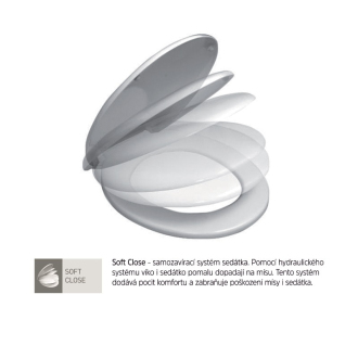 Mereo WC sedátko Slim-duroplast, Soft-Close, celonerez. pánty - Easy Lock, biele M-CSS113S
