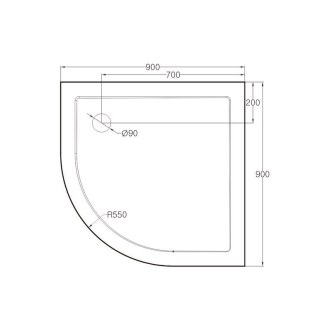 Mereo Sprchová vanička, R550, 90x90x4 cm, SMC, biela, vr. sifónu pr. 90 mm M-CV01NS