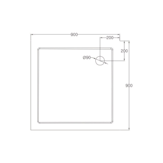 Mereo Sprchová vanička, štvorec. 90x90x4 cm, SMC, biela, vr. sifónu pr. 90 mm M-CV31NS