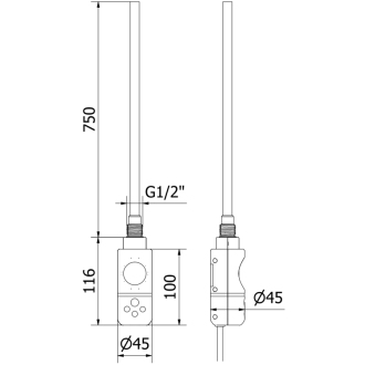 Mexen Urán elektrický radiátor 1800 x 600 mm, 900 W, antracit - W105-1800-600-2900-66