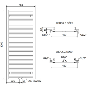 Mexen Plutón elektrický radiátor 1200 x 500 mm, 600 W, biely - W106-1200-500-2600-20