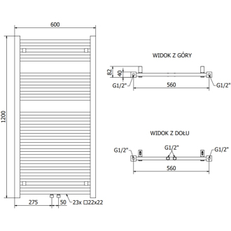 Mexen Plutón elektrický radiátor 1200 x 600 mm, 900 W, biely - W106-1200-600-2900-20