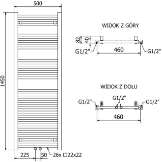 Mexen Plutón elektrický radiátor 1450 x 500 mm, 900 W, biely - W106-1450-500-2900-20