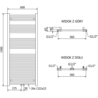 Mexen Plutón elektrický radiátor 1450 x 600 mm, 900 W, biely - W106-1450-600-2900-20