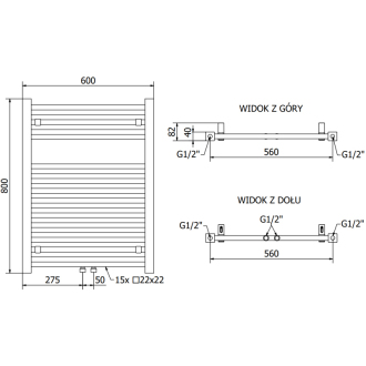 Mexen Plutón elektrický radiátor 800 x 600 mm, 600 W, čierny - W106-0800-600-2600-70
