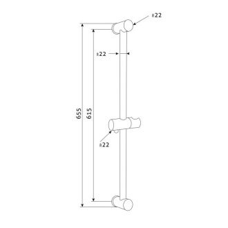 Mereo Posuvný držiak sprchy 65,5 cm, nerez/plast/chróm M-CB910B