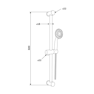 Mereo sprcha, posuvný držiak, šedostrieborná hadica, nerez/plast/chróm M-CB900W