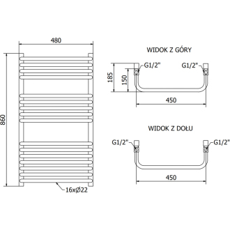 Mexen Apollo elektrický radiátor 860 x 450 mm, 600 W, čierny - W117-0860-450-2600-70