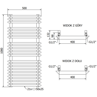 Mexen Akan elektrický radiátor 1080 x 500 mm, 900 W, čierny - W121-1080-500-2900-70