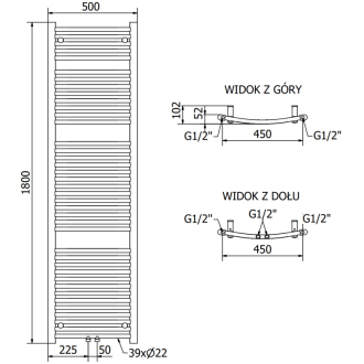 Mexen Ares elektrický radiátor 1800 x 500 mm, 900 W, čierny - W102-1800-500-6900-70